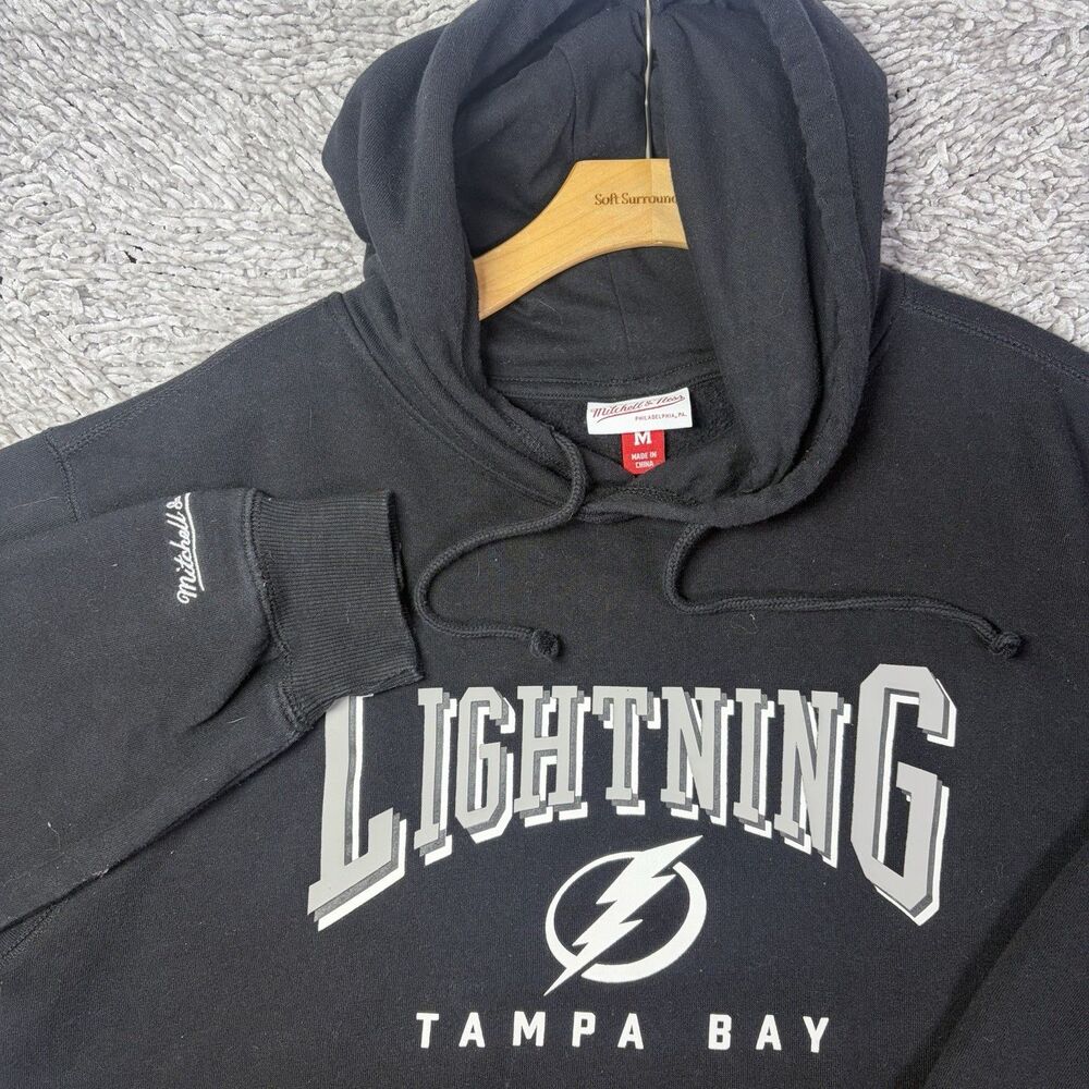 Mitchell & Ness X Tampa Bay Lightning Hoodie Mens Medium Black NHL Hockey Sport